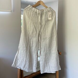 Meo Meli linen pants, oatmeal color. NWT